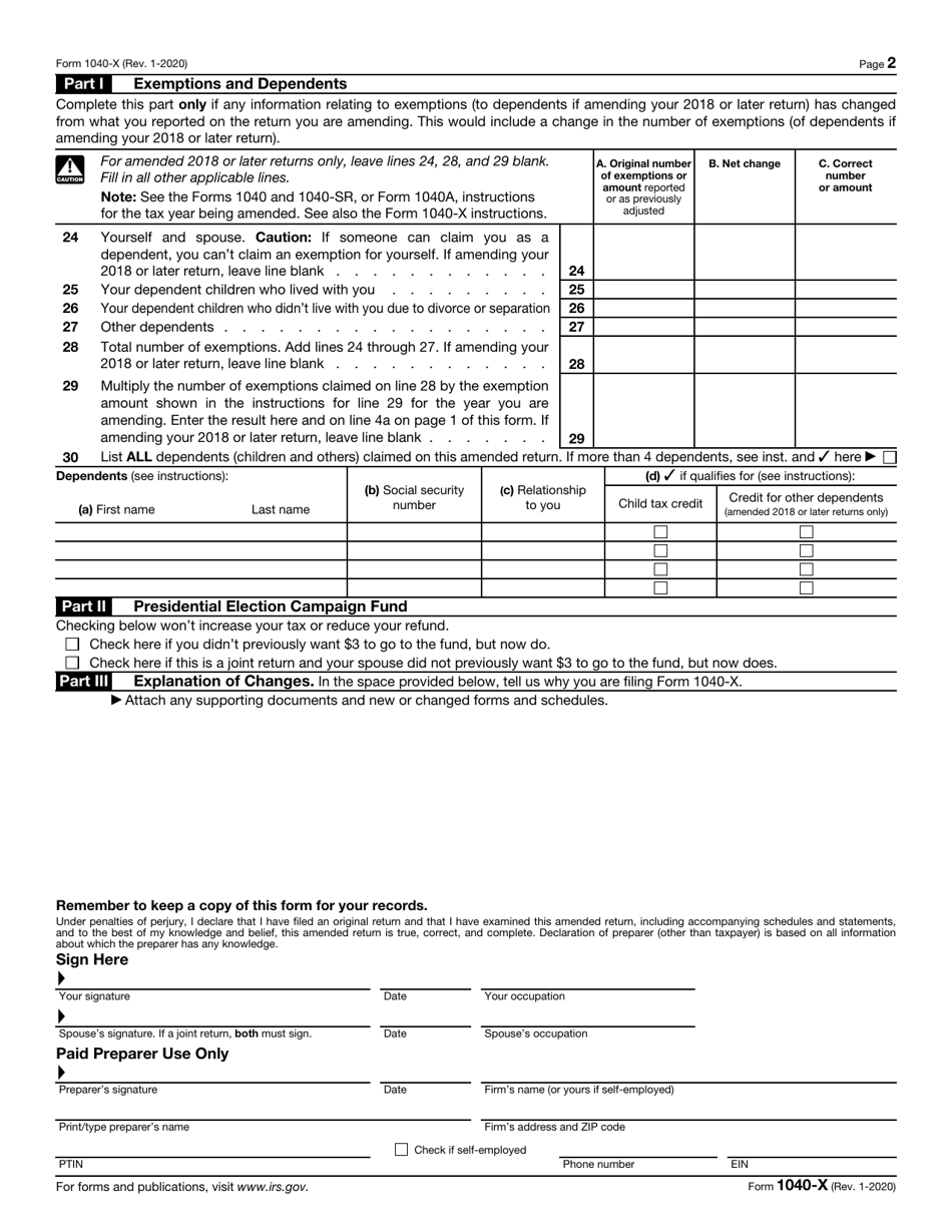 IRS Form 1040X Fill Out, Sign Online and Download Fillable PDF Templateroller