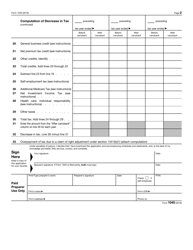IRS Form 1045 Application for Tentative Refund, Page 2