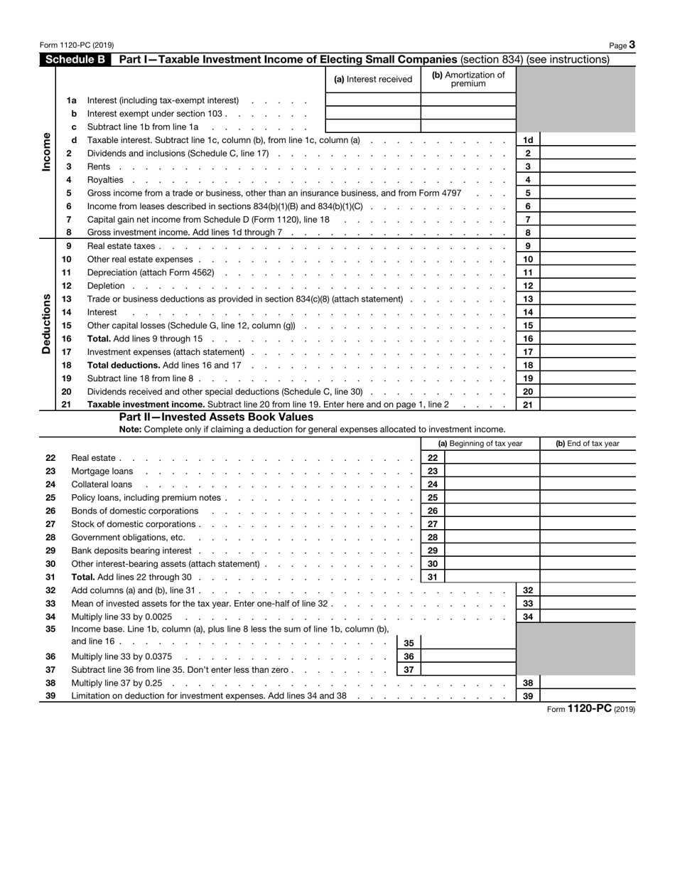 IRS Form 1120-PC U.S. Property and Casualty Insurance Company Income Tax Return, Page 3
