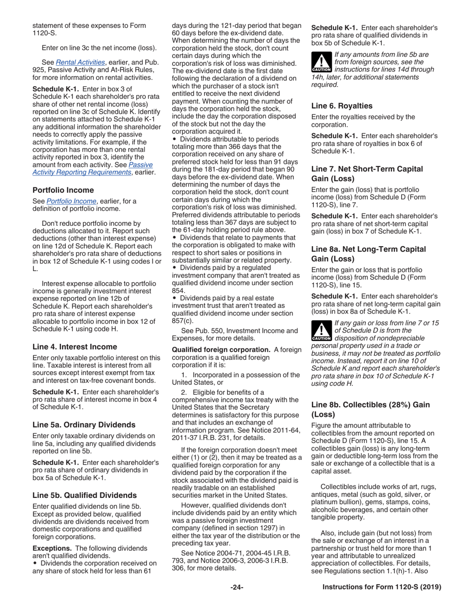 Instructions for IRS Form 1120-S U.S. Income Tax Return for an S Corporation, Page 24