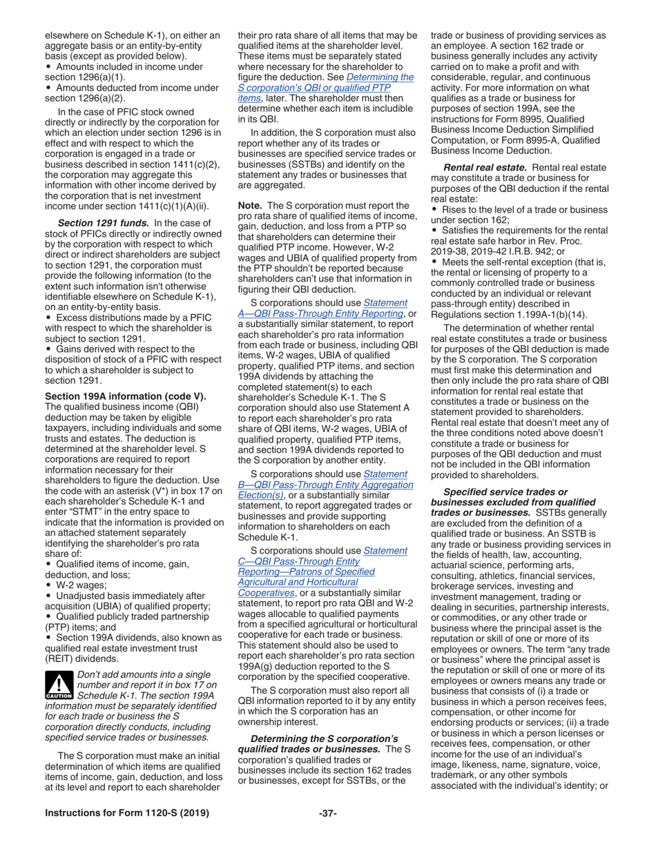 Instructions for IRS Form 1120-S U.S. Income Tax Return for an S Corporation, Page 37