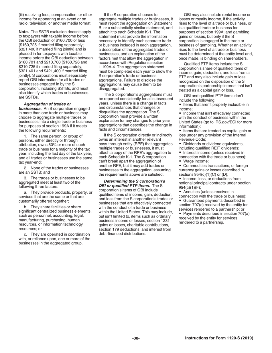 Instructions for IRS Form 1120-S U.S. Income Tax Return for an S Corporation, Page 38