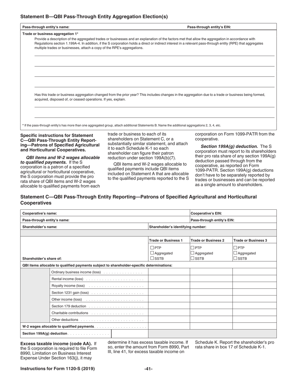 Instructions for IRS Form 1120-S U.S. Income Tax Return for an S Corporation, Page 41