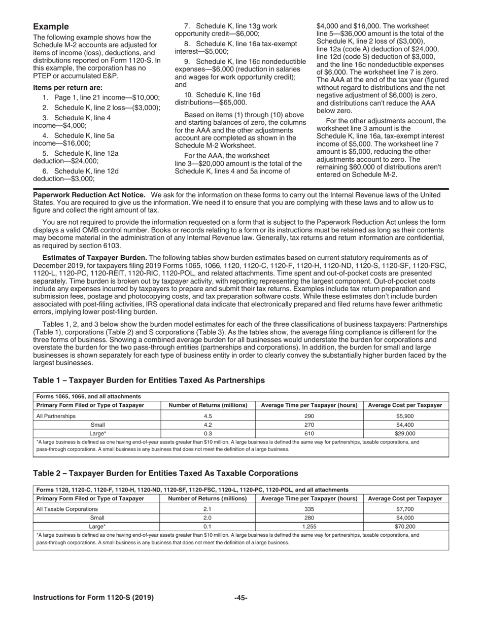 Instructions for IRS Form 1120-S U.S. Income Tax Return for an S Corporation, Page 45