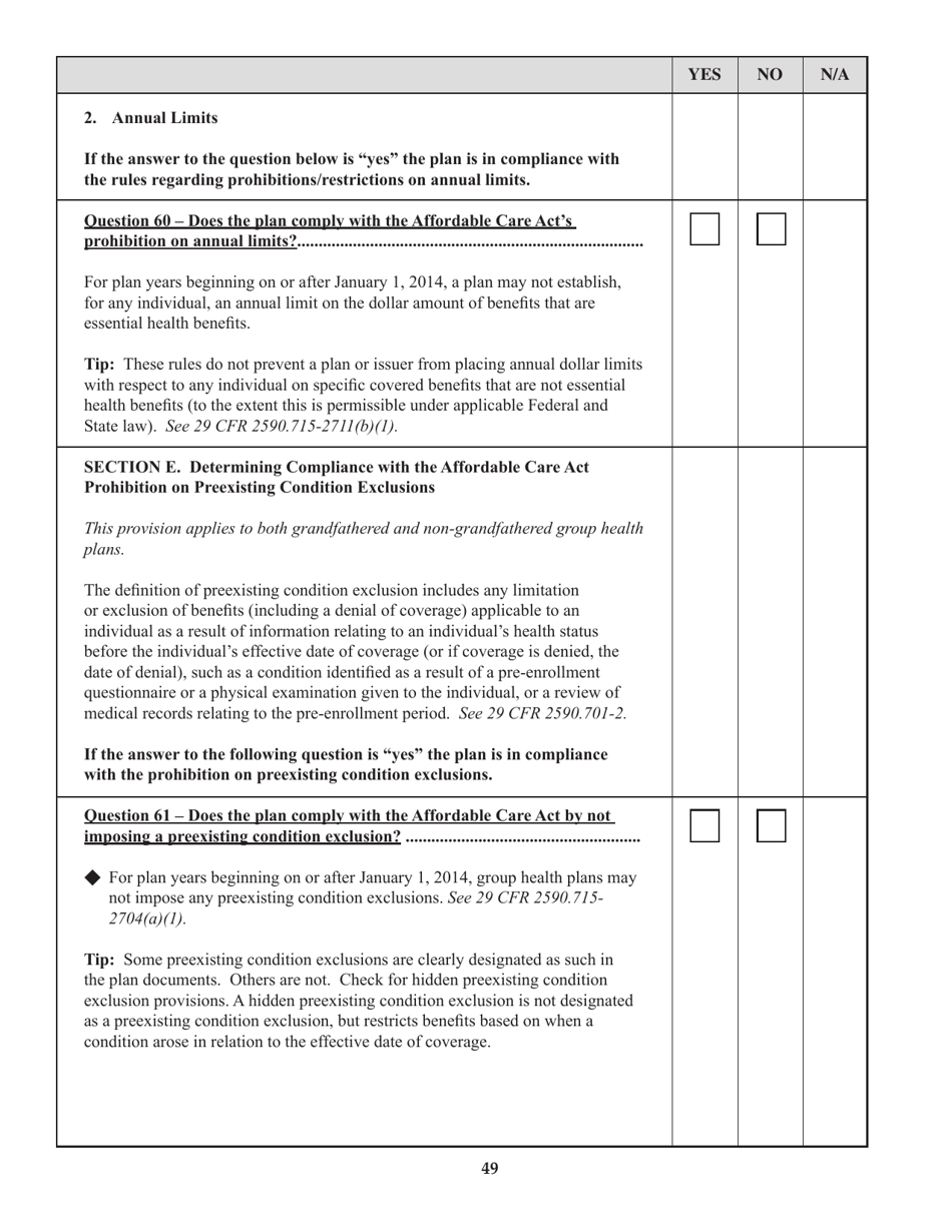 Form M-1 Report for Multiple Employer Welfare Arrangements (Mewas) and Certain Entities Claiming Exception (Eces), Page 64