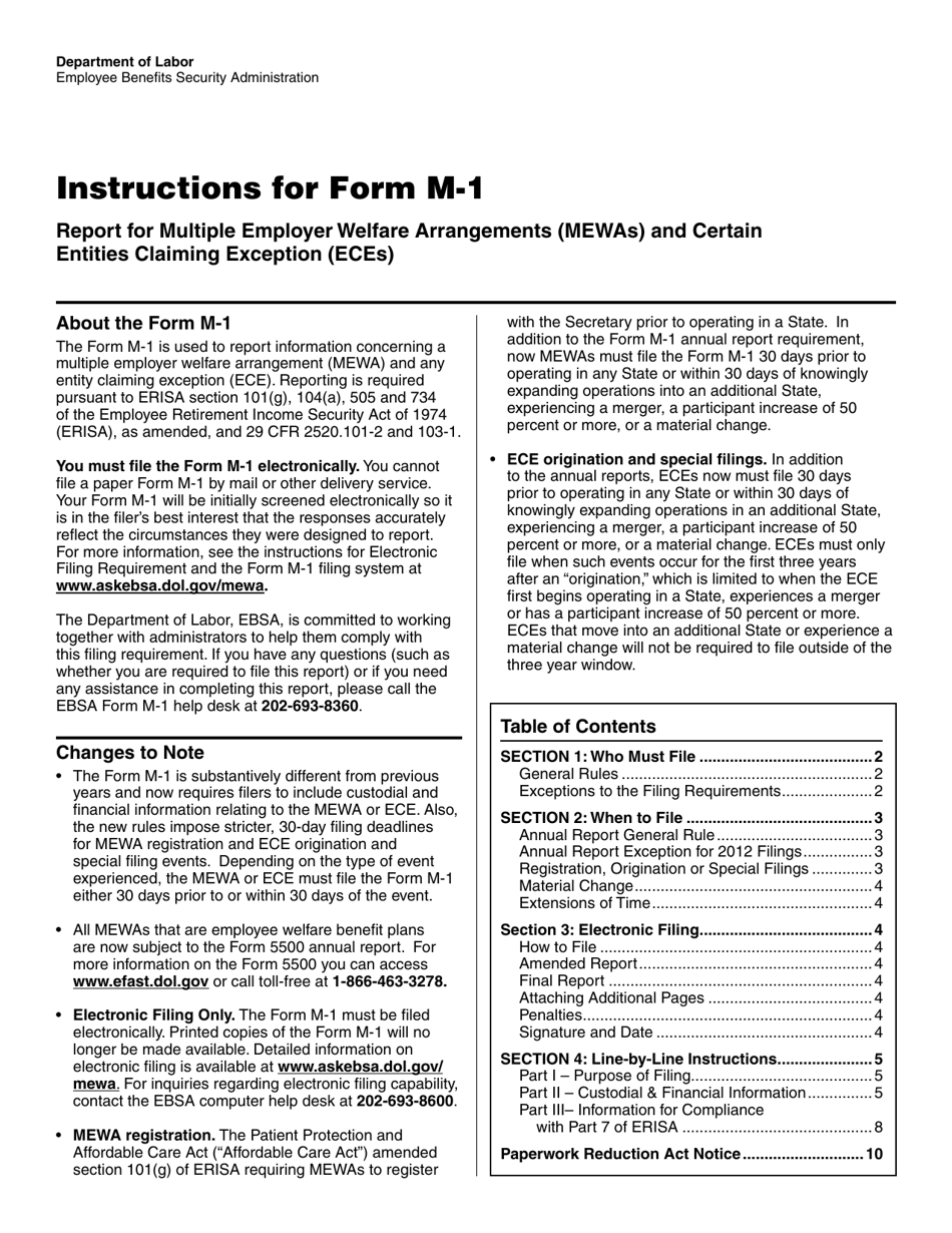 Form M-1 Report for Multiple Employer Welfare Arrangements (Mewas) and Certain Entities Claiming Exception (Eces), Page 6