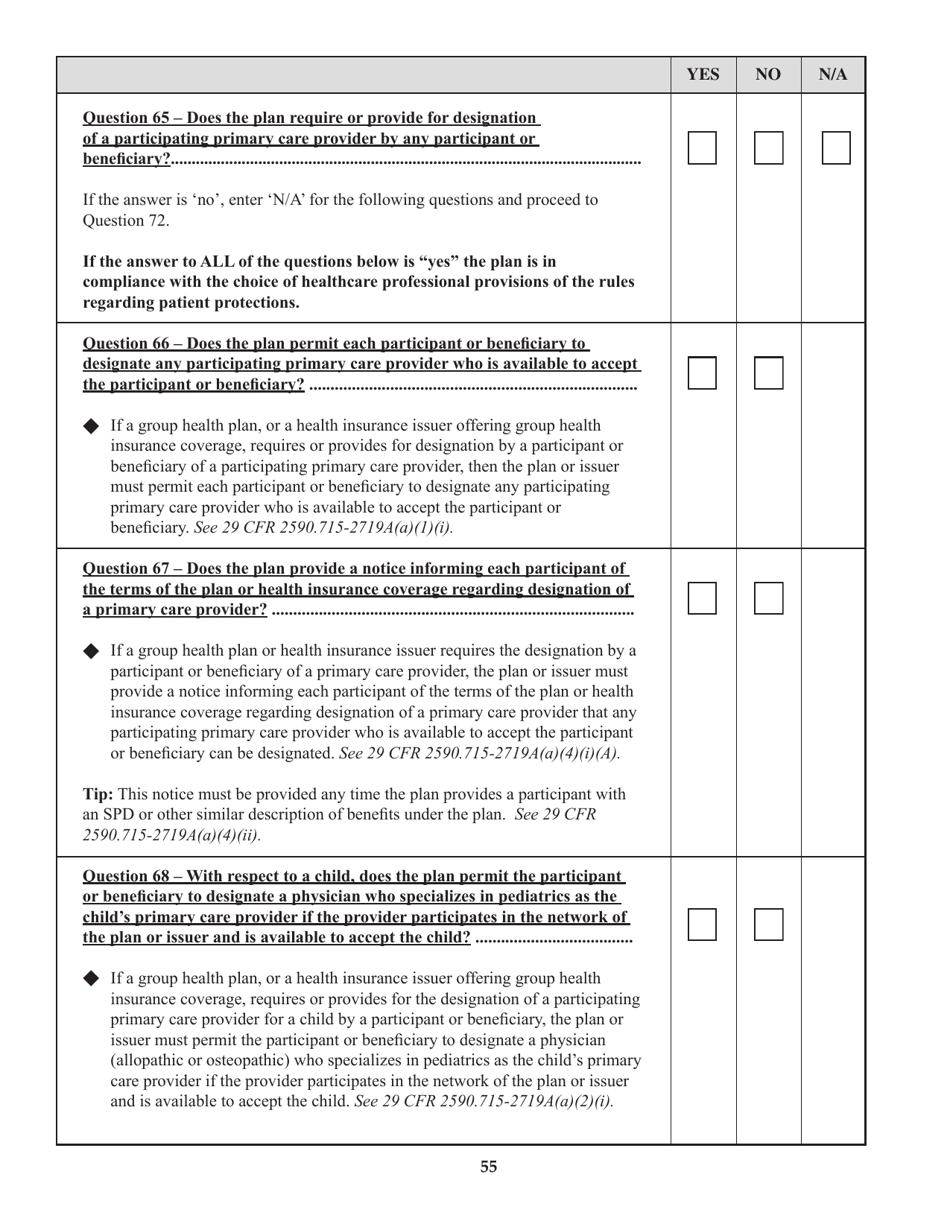 Form M-1 Report for Multiple Employer Welfare Arrangements (Mewas) and Certain Entities Claiming Exception (Eces), Page 70