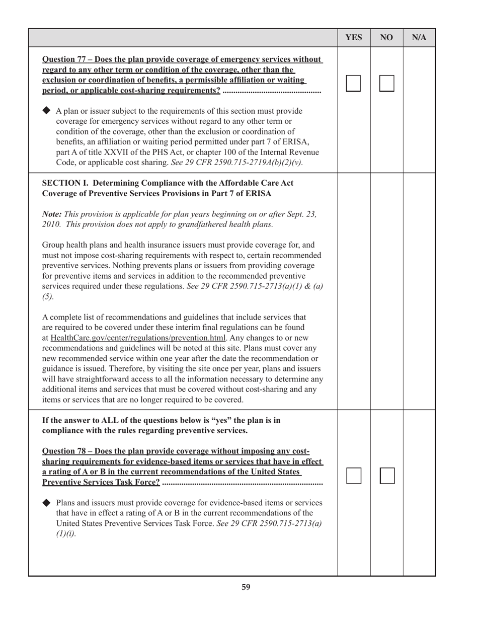 Form M-1 Report for Multiple Employer Welfare Arrangements (Mewas) and Certain Entities Claiming Exception (Eces), Page 74