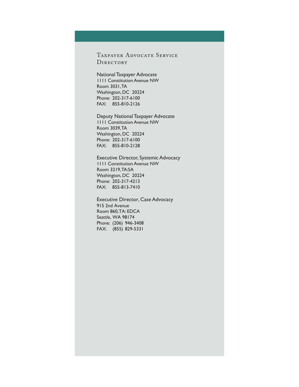 IRS Publication 1546 - the Taxpayer Advocate Service Is Here to Help, Page 8