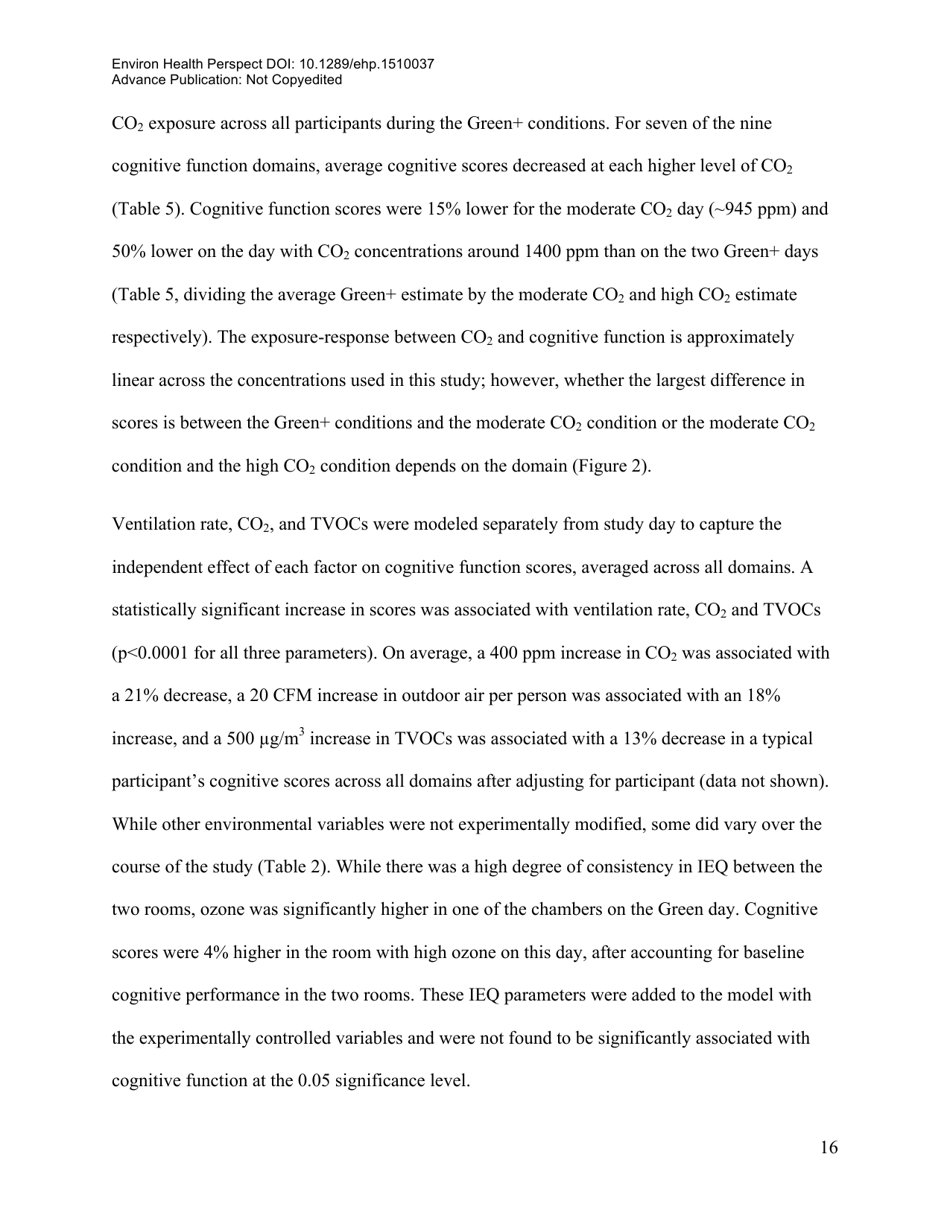 Associations of Cognitive Function Scores With Carbon Dioxide, Ventilation, and Volatile Organic Compound Exposures in Office Workers: a Controlled Exposure Study of Green and Conventional Office Environments, Page 17