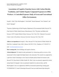 &quot;Associations of Cognitive Function Scores With Carbon Dioxide, Ventilation, and Volatile Organic Compound Exposures in Office Workers: a Controlled Exposure Study of Green and Conventional Office Environments&quot;, Page 2