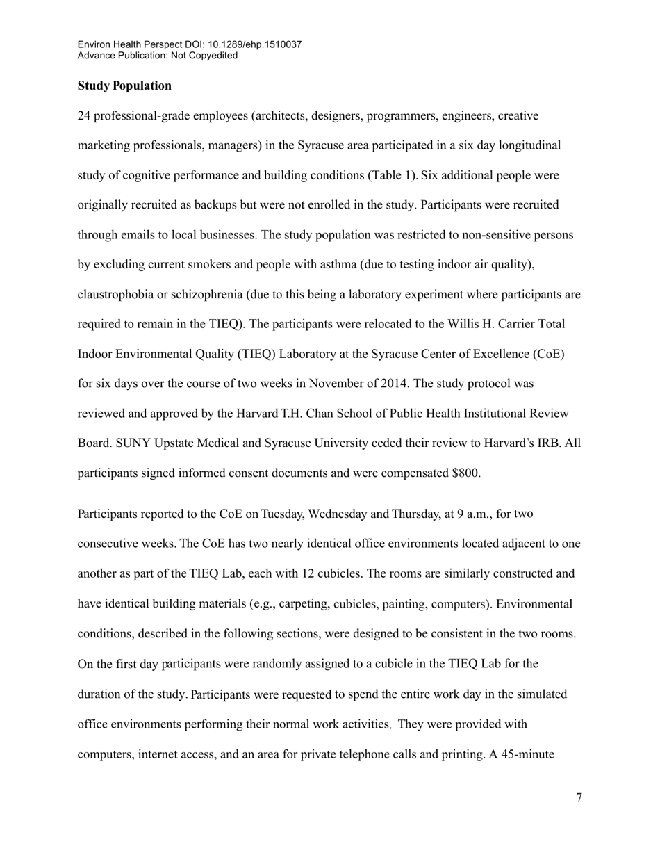 Associations of Cognitive Function Scores With Carbon Dioxide, Ventilation, and Volatile Organic Compound Exposures in Office Workers: a Controlled Exposure Study of Green and Conventional Office Environments, Page 8