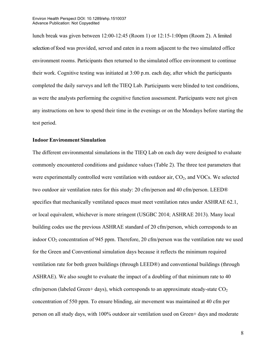 Associations of Cognitive Function Scores With Carbon Dioxide, Ventilation, and Volatile Organic Compound Exposures in Office Workers: a Controlled Exposure Study of Green and Conventional Office Environments, Page 9