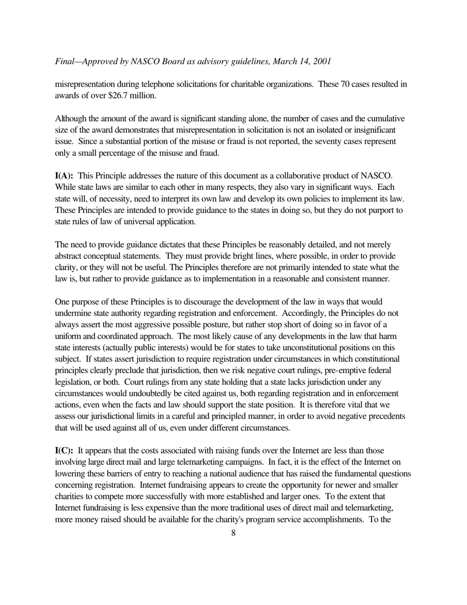 The Charleston Principles: Guidelines on Charitable Solicitations Using the Internet, Page 8