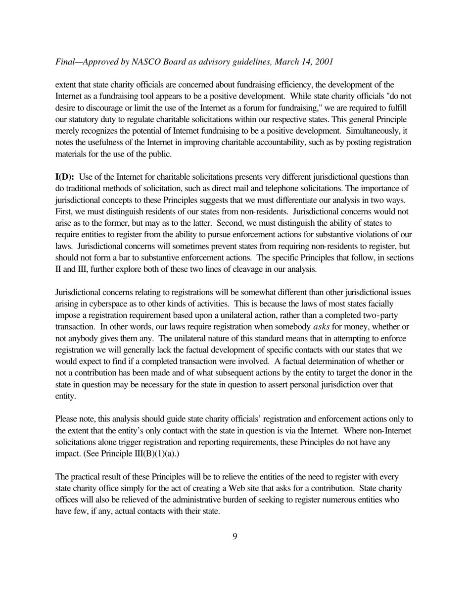 The Charleston Principles: Guidelines on Charitable Solicitations Using the Internet, Page 9