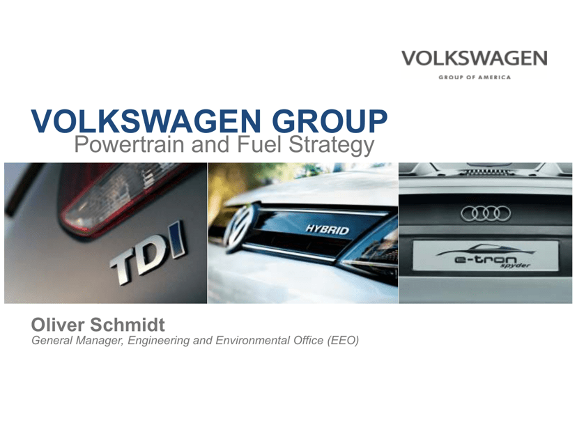 Volkswagen Group: Powertrain and Fuel Strategy, 2018