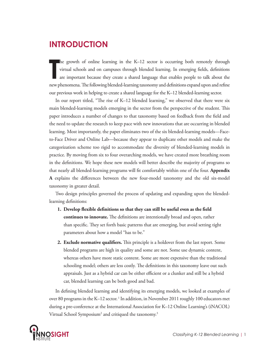 Classifying K12 Blended Learning - Innosight Institute, Page 3