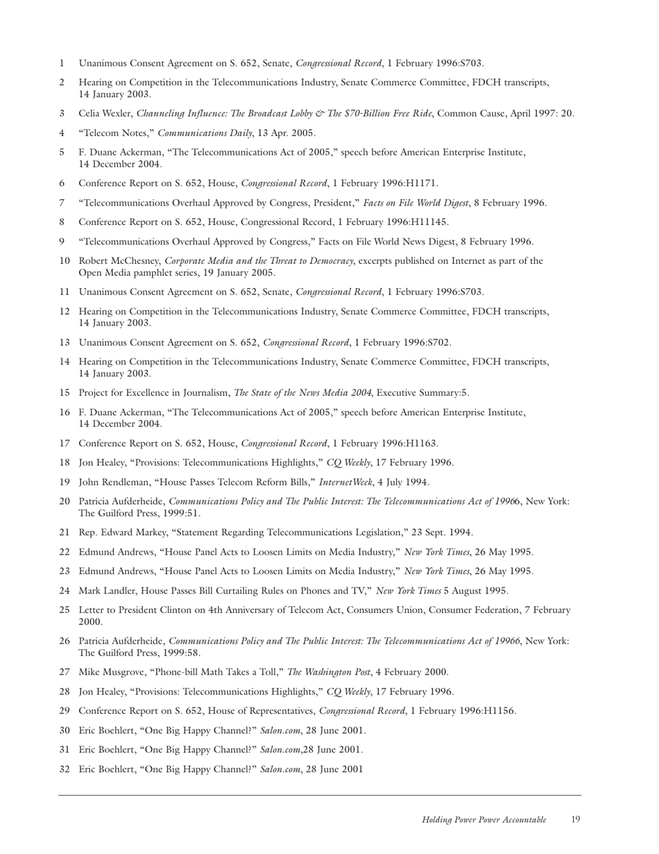 The Fallout From the Telecommunications Act of 1996: Unintended Consequences and Lessons Learned - Common Cause Education Fund, Page 19