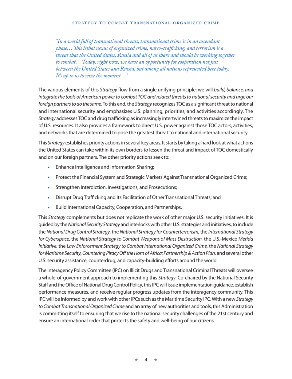Strategy to Combat Transnational Organized Crime, Page 12