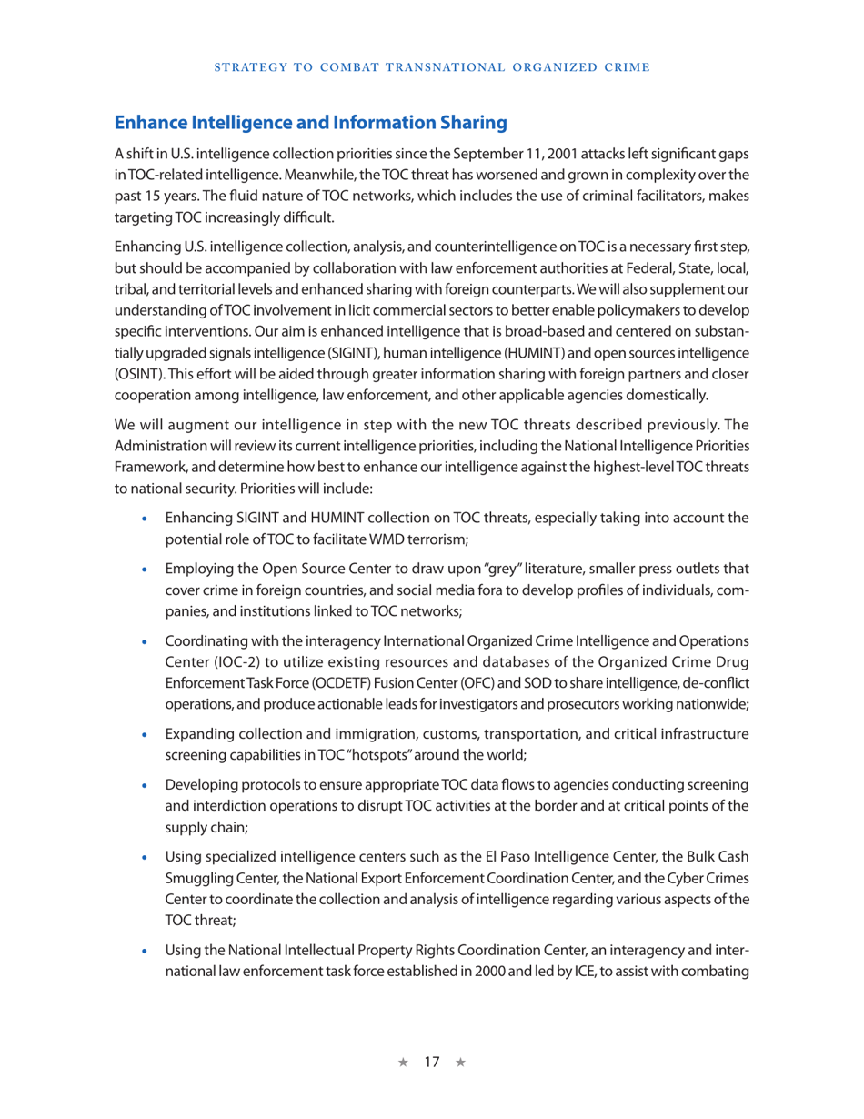 Strategy to Combat Transnational Organized Crime, Page 25