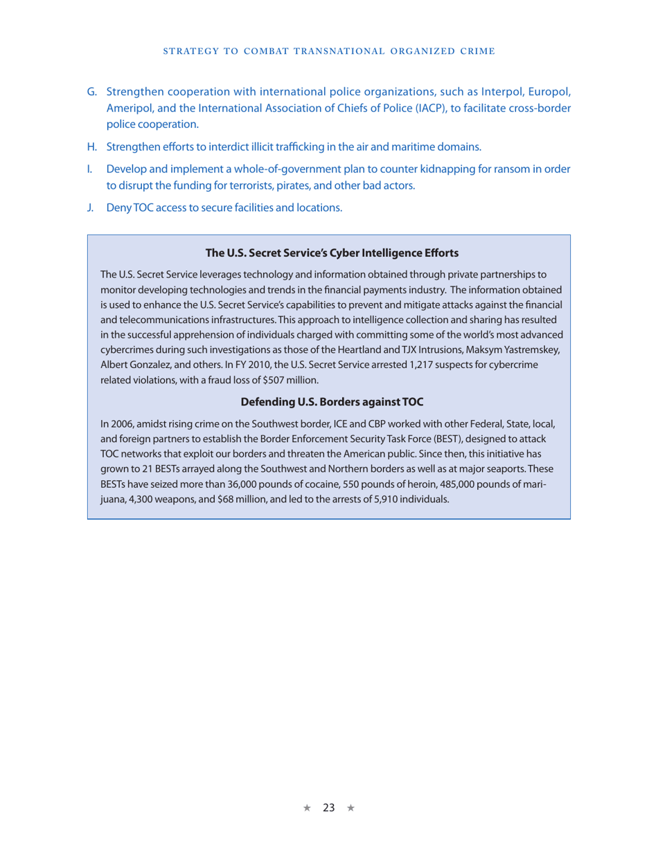 Strategy to Combat Transnational Organized Crime, Page 31