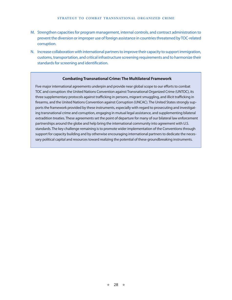 Strategy to Combat Transnational Organized Crime, Page 36