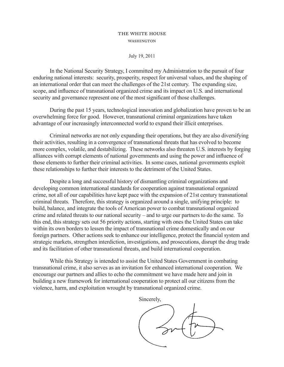 Strategy to Combat Transnational Organized Crime, Page 5