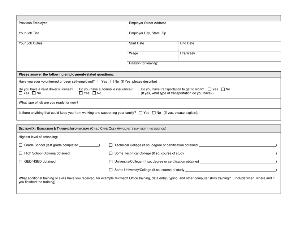 Form DCF-F-DWSP2471 Wisconsin Works (W-2) and Related Programs Application - Wisconsin, Page 7