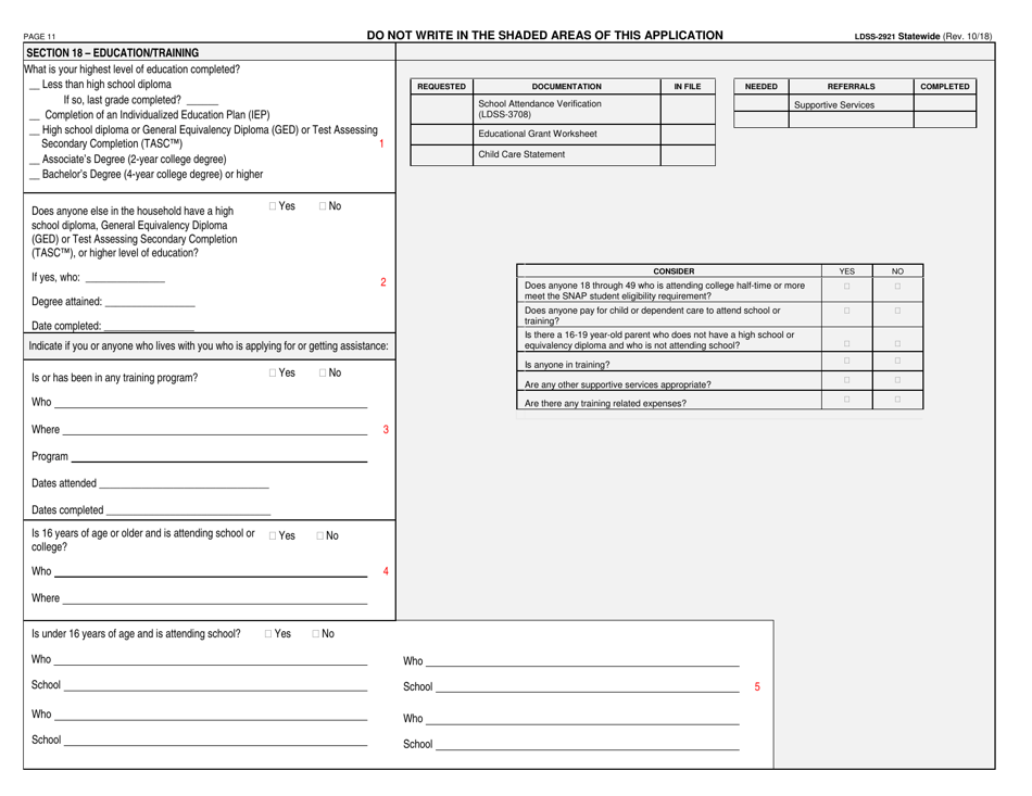 Form Ldss 2921 Fill Out Sign Online And Download Printable Pdf New York Templateroller 4733