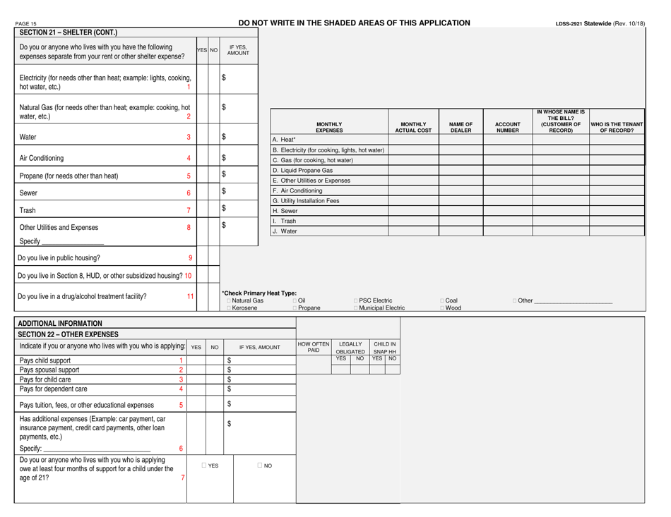 Form Ldss 2921 Fill Out Sign Online And Download Printable Pdf New York Templateroller 4891