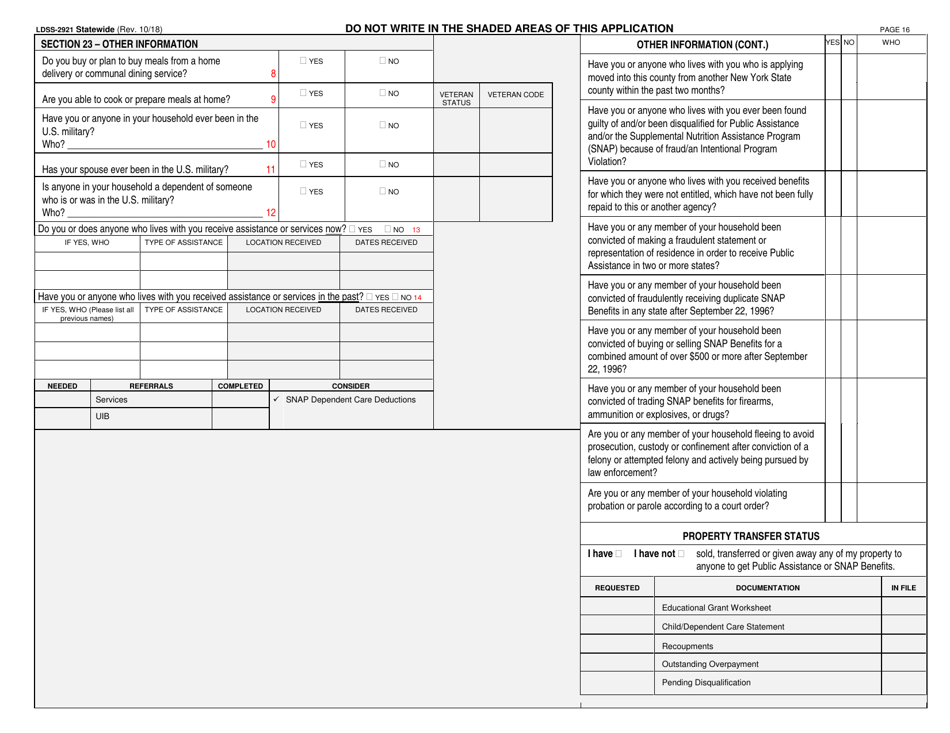 Form Ldss 2921 Fill Out Sign Online And Download Printable Pdf New York Templateroller 3774