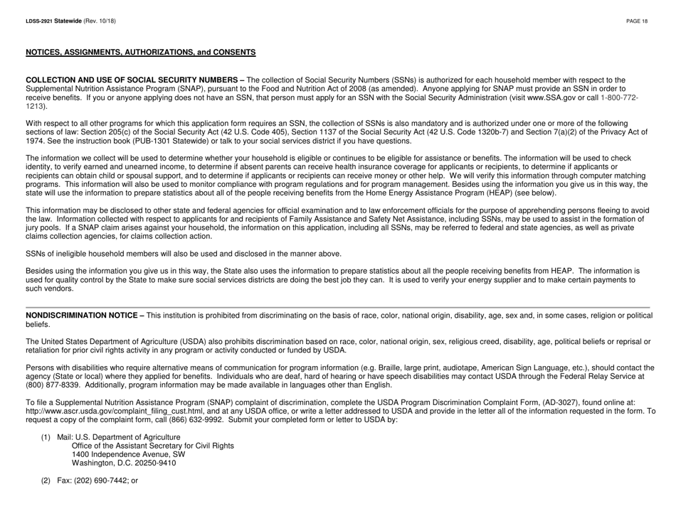 Form LDSS-2921 Application for Certain Benefits and Services - New York, Page 19