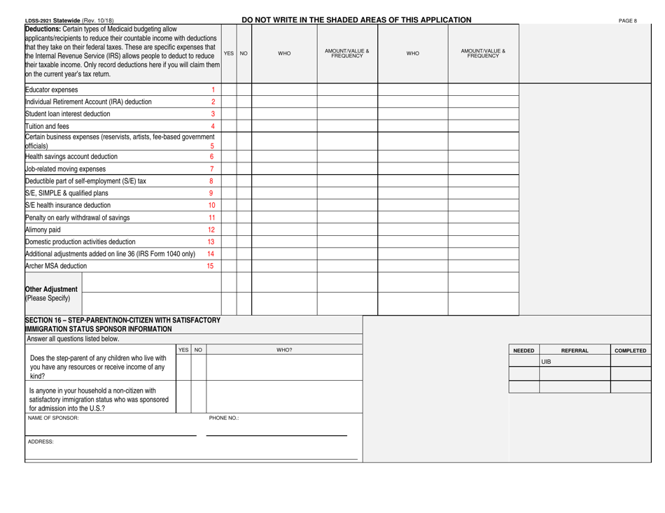 Form Ldss 2921 Fill Out Sign Online And Download Printable Pdf New York Templateroller 6217