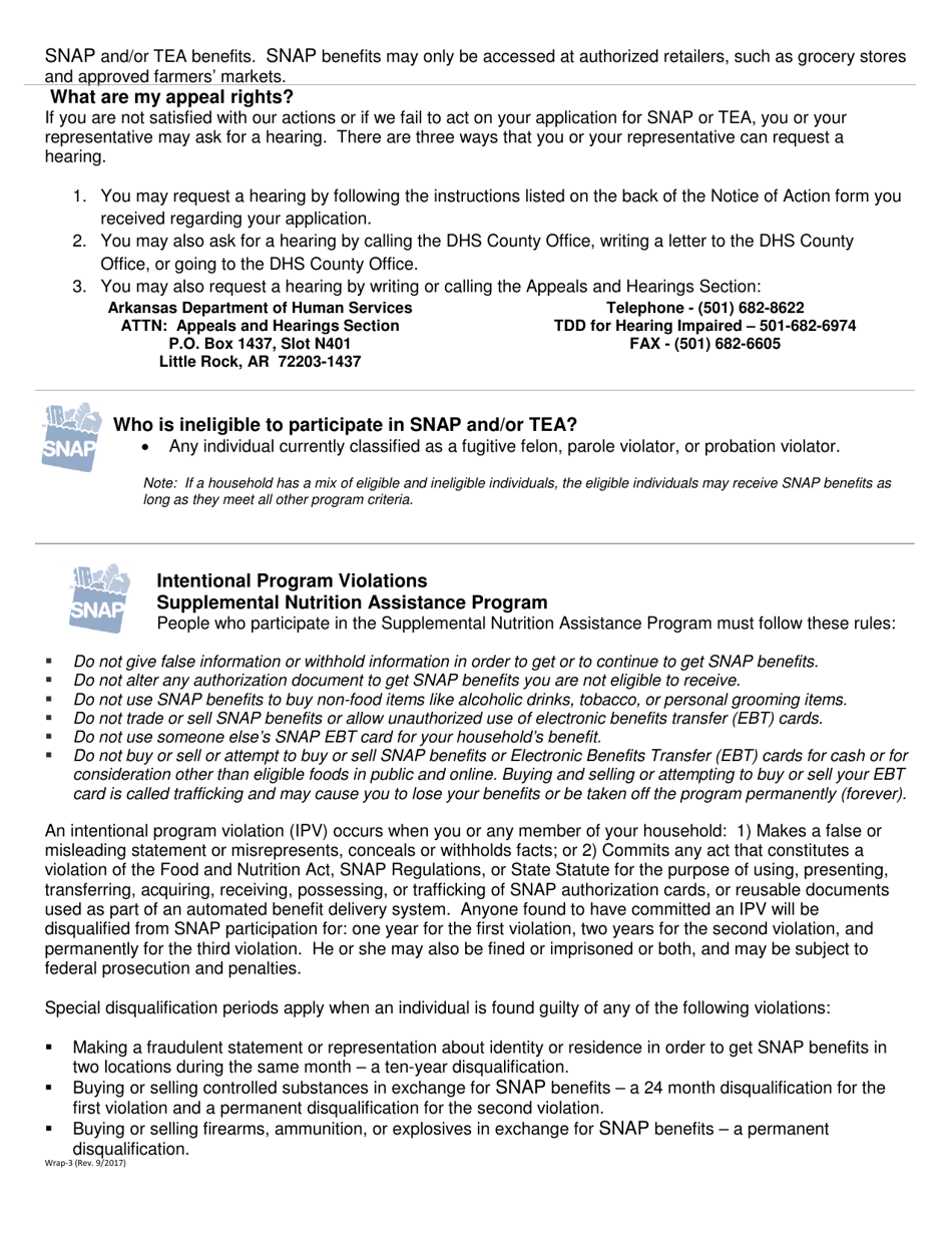 Form DCO-215 Application for Snap and Tea - Arkansas, Page 3