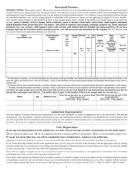Form DHR-FSP-2116 Food Assistance Application - Alabama, Page 2