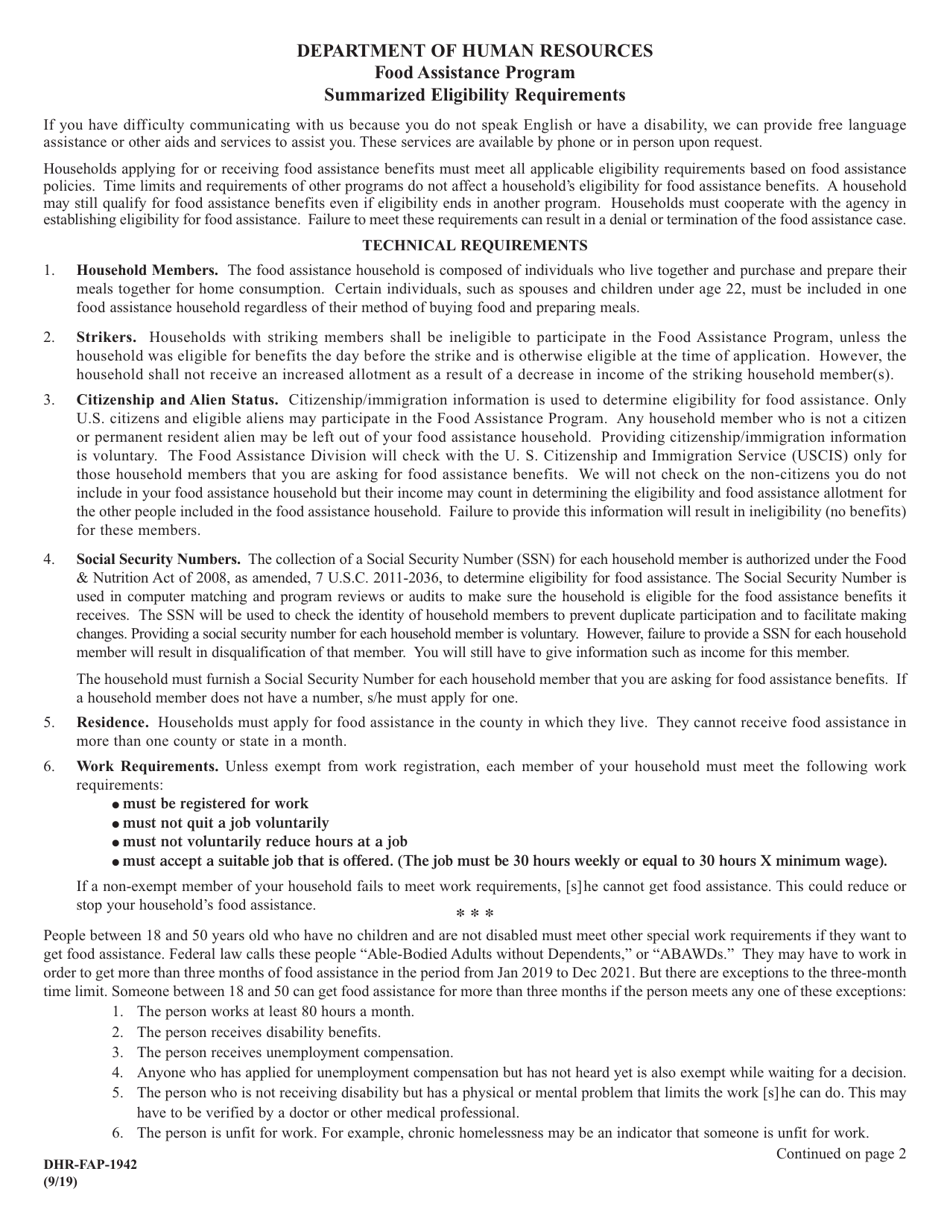 Form DHR-FSP-2116 Food Assistance Application - Alabama, Page 7