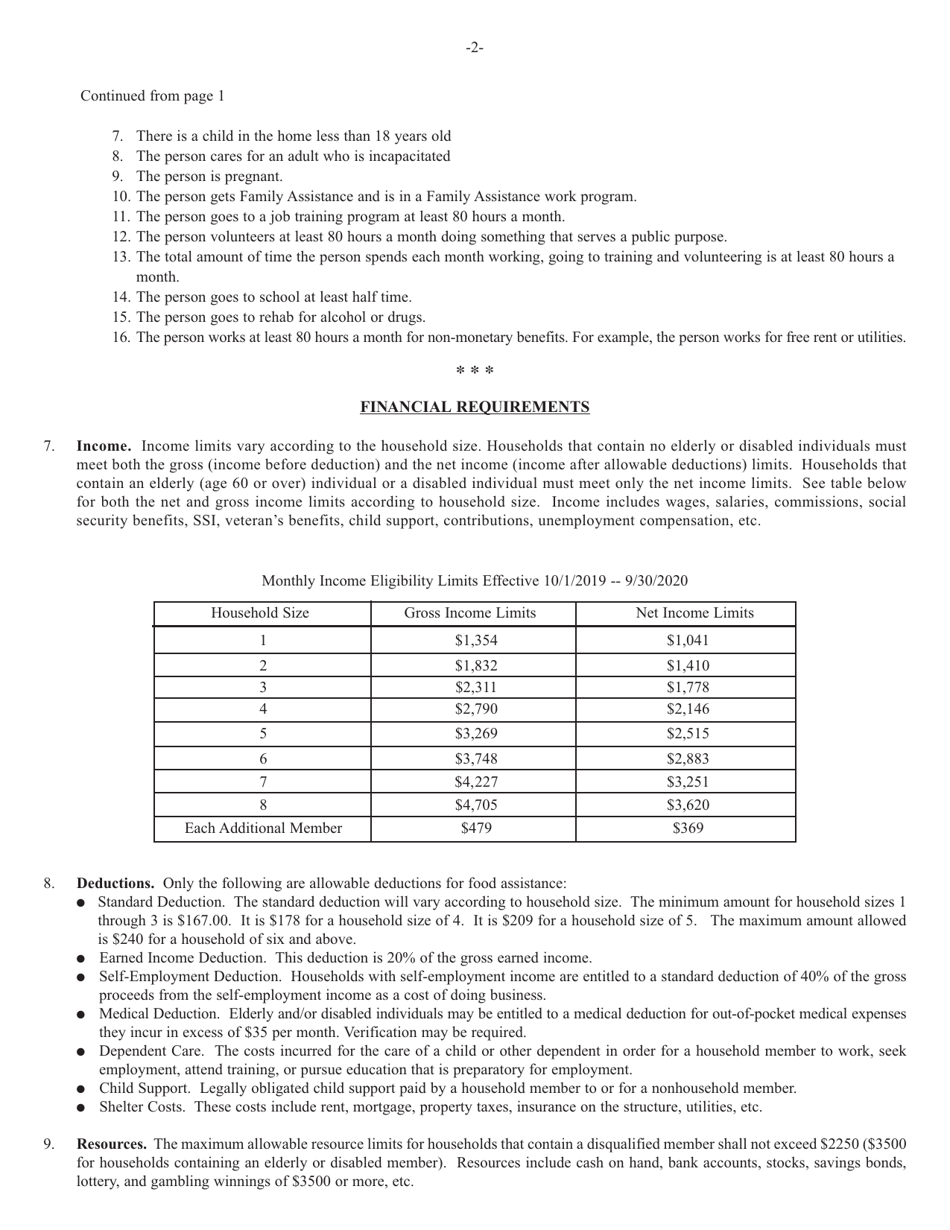 Form DHR-FSP-2116 Food Assistance Application - Alabama, Page 8