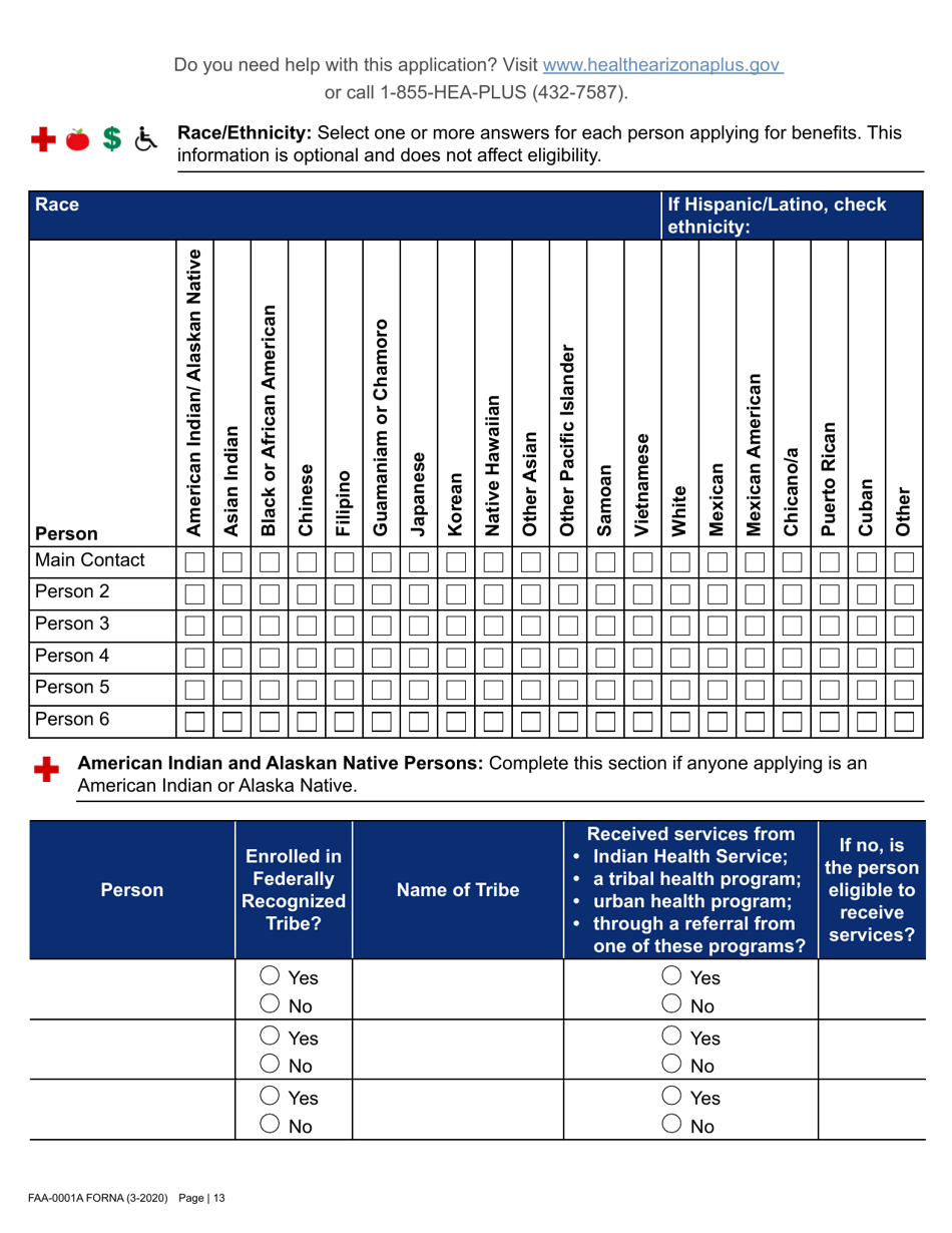 Form FAA-0001A Application for Benefits - Arizona, Page 25