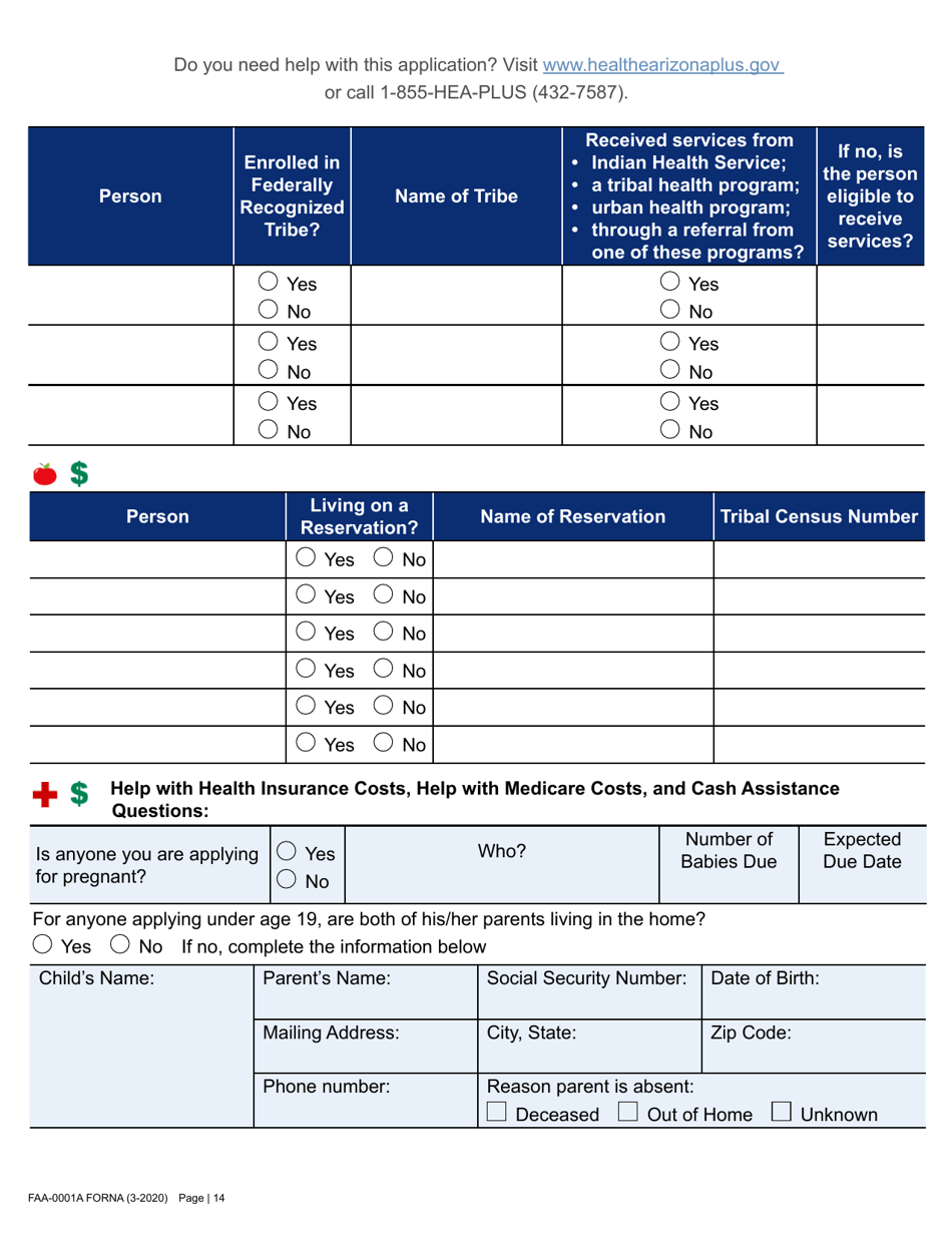 Form FAA-0001A Application for Benefits - Arizona, Page 26