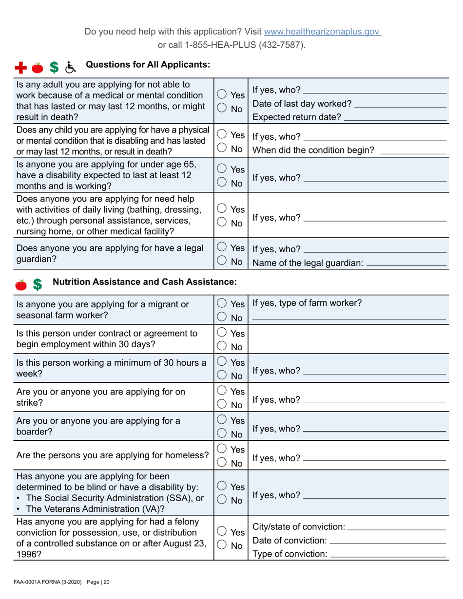 Form FAA-0001A Application for Benefits - Arizona, Page 32