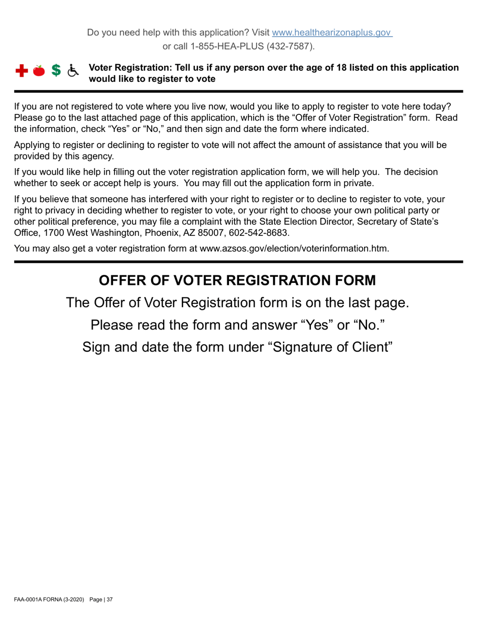 Form FAA-0001A Application for Benefits - Arizona, Page 49