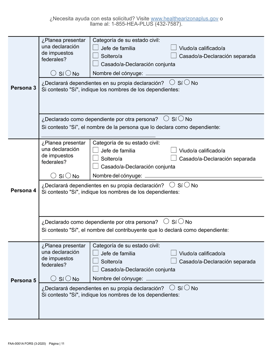 Formulario FAA-0001A Solicitud De Bene Ficios - Arizona (Spanish), Page 23