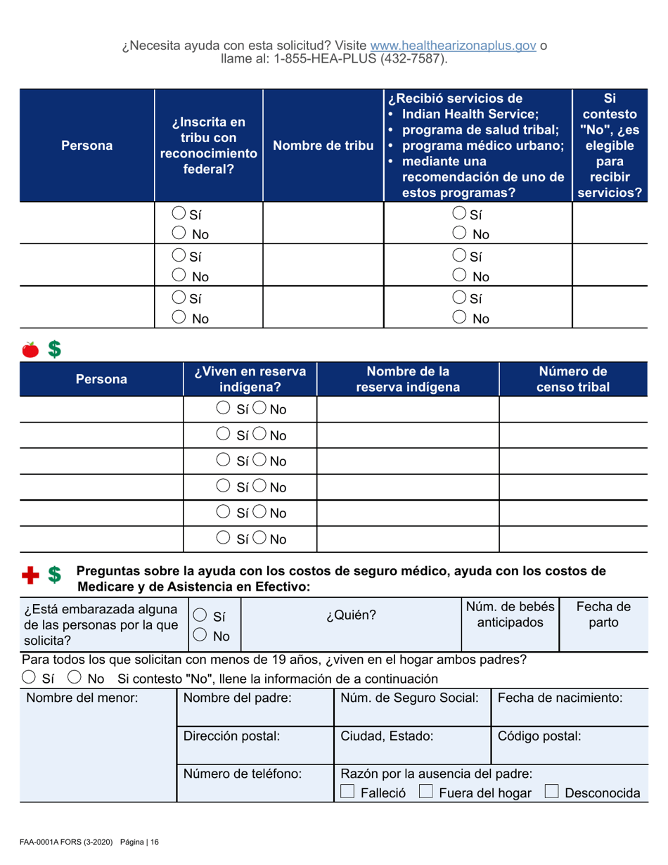 Formulario FAA-0001A Solicitud De Bene Ficios - Arizona (Spanish), Page 28