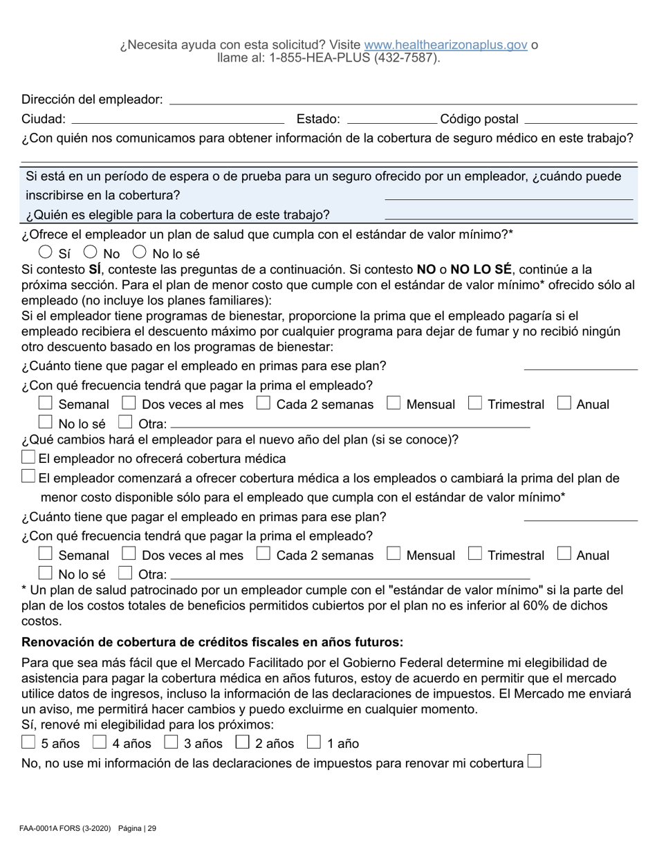 Formulario FAA-0001A Solicitud De Bene Ficios - Arizona (Spanish), Page 41