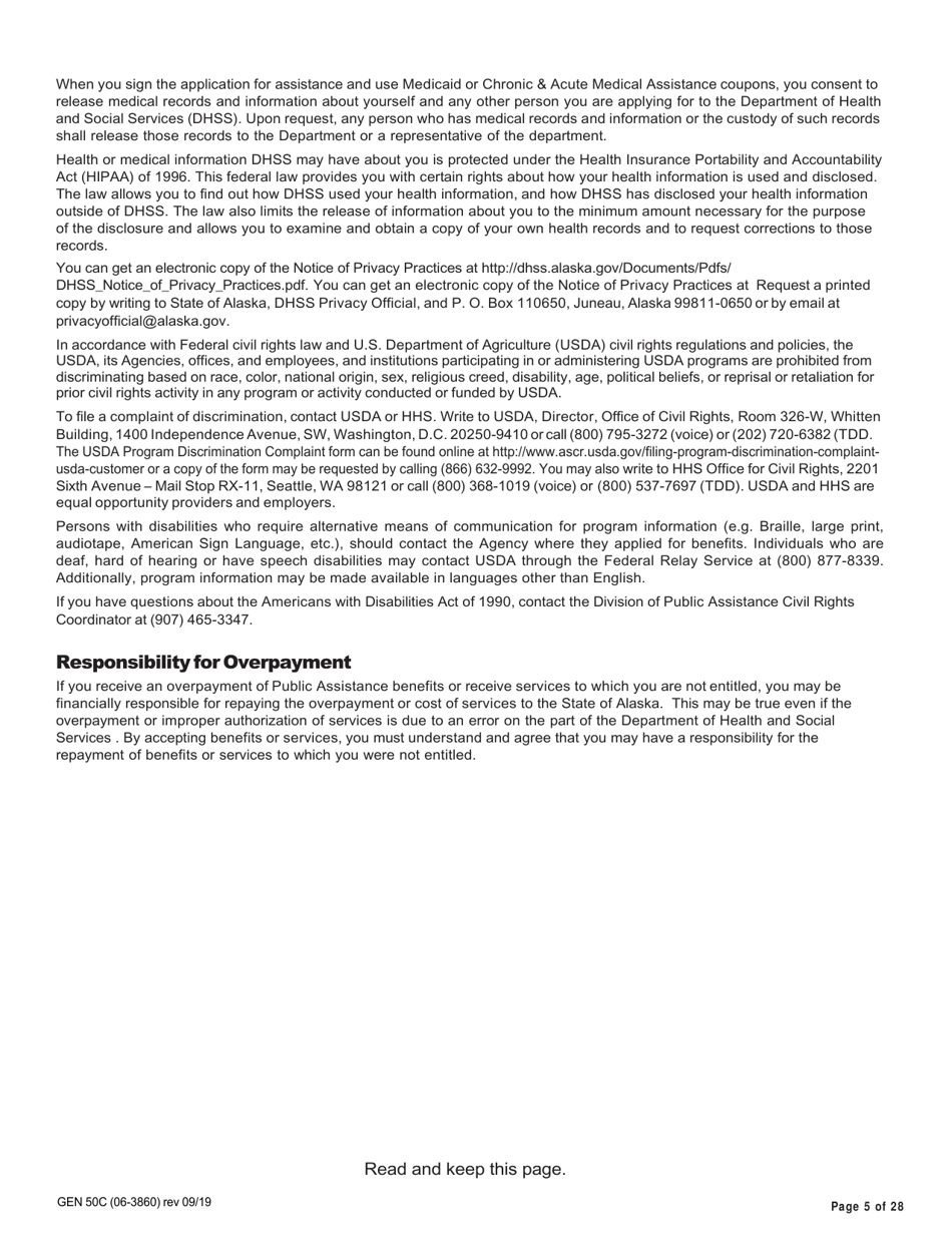 Form GEN50C (06-3860) Application for Services - Alaska, Page 5