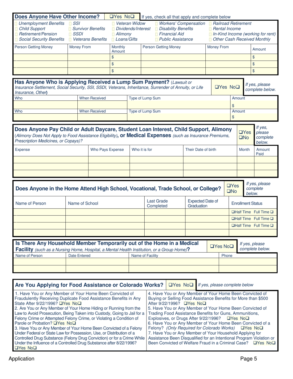 Colorado application for public assistance fill out sign online and