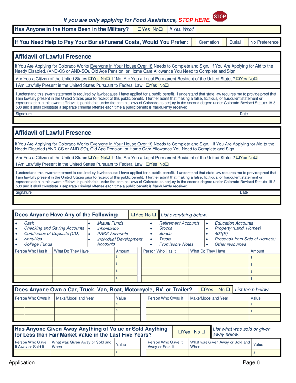 Colorado application for public assistance fill out sign online and