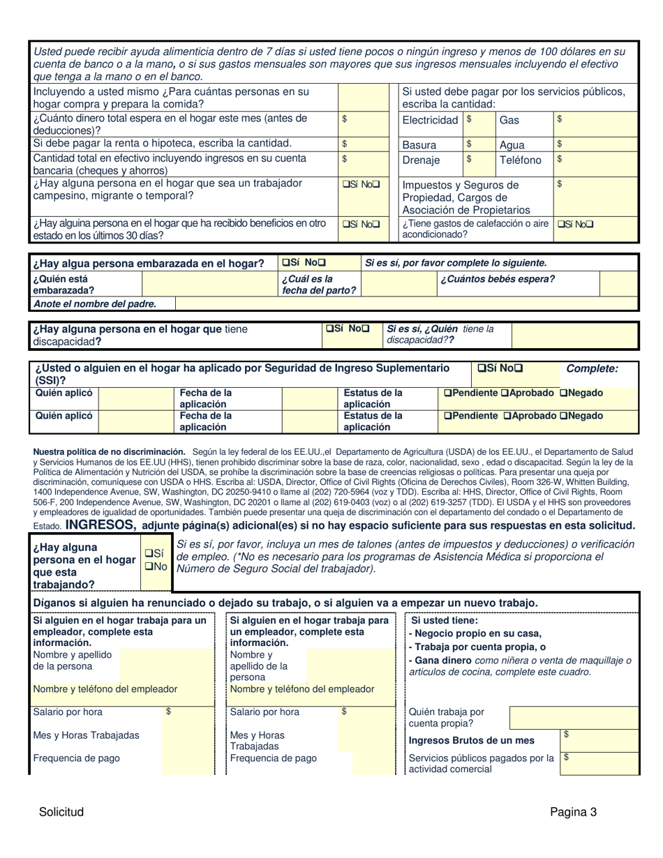 Solicitud De Asistencia Publica - Colorado (Spanish), Page 3