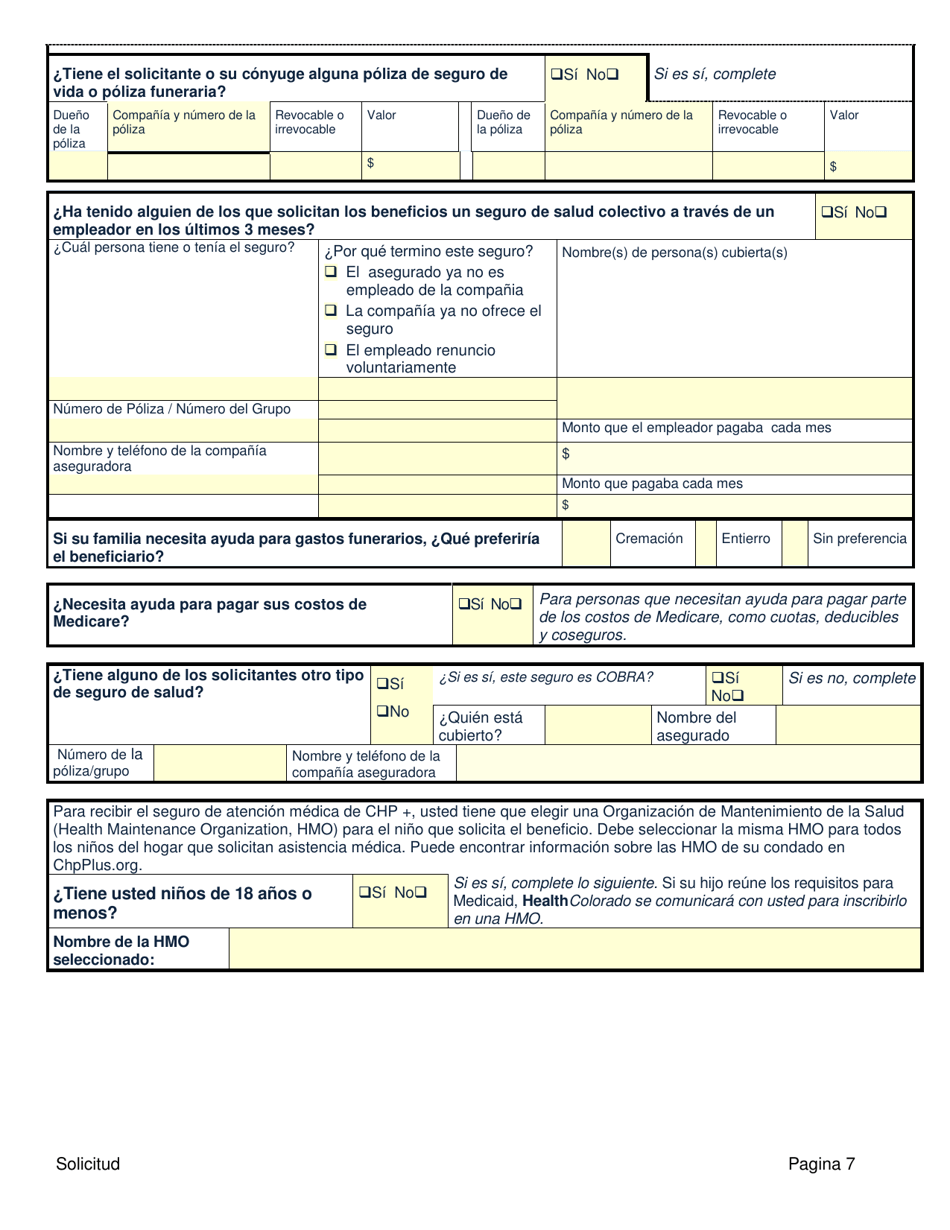 Solicitud De Asistencia Publica - Colorado (Spanish), Page 7
