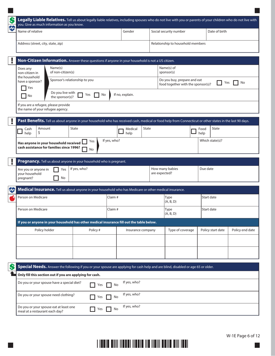 Form W-1E Application for Benefits - Connecticut, Page 10